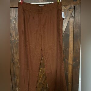 Old Navy High-Rise Wide-Leg Linen Pants in Brown